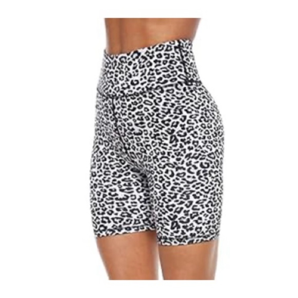 PERSIT Women's High Waist animal Print Workout Yoga Shorts